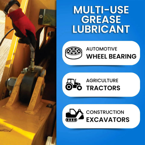 Red High Temp Wheel Bearing Grease Multipurpose Automotive Lubricant 1 Lb Tub usage on heavy equipment and vehicles