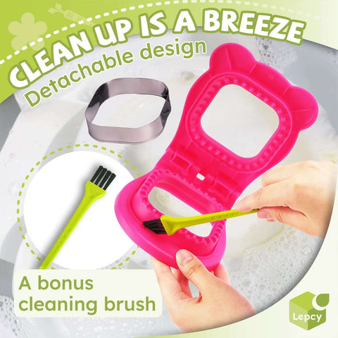 Crustless PB And J Sandwich Maker Sealer Cutter With Double Sided Seal Sharp Stainless Steel Cutter Rose Red with bonus brush