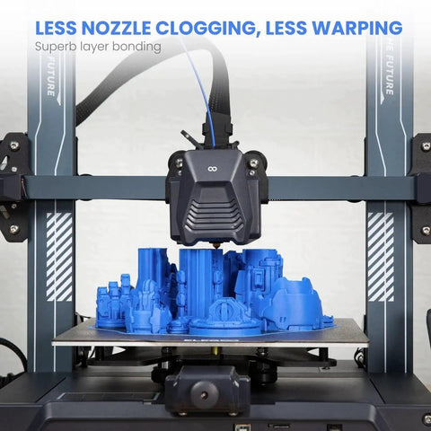 3D printer printing a blue model using Black PLA Filament 1.75mm 1kg Spool For 3D Printing 0.02mm Tolerance