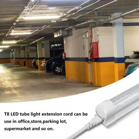 Go To Double Female Linkable Power Cord Set, 5 Foot For T5 T8 LED Tube Light Fixtures, garage setup view