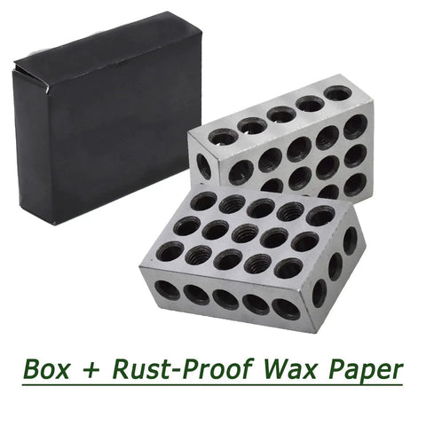 Matched 1 X 2 X 3 Precision Parallel Blocks Set For Milling And Jig Fixtures Pro Grade 23 Hole Zero Point Zero Zero Zero Two Inch Tolerance Alloy Steel 40Cr 1 Pair For High Accuracy Machining Timunr.
