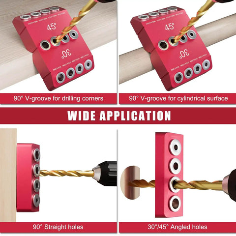 Angled Pro Grade Drill Guide For Cable Railing With 30 Degree 45 Degree And 90 Degree Holes Heavy Duty Drill Jig With Hard Steel Bushings