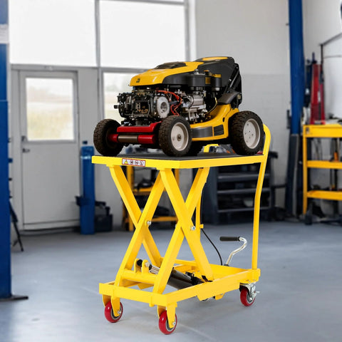 Hydraulic Lift Table Cart 1100 Lb Capacity 10 To 32 In Lift Height With Wheels in workshop lifting equipment