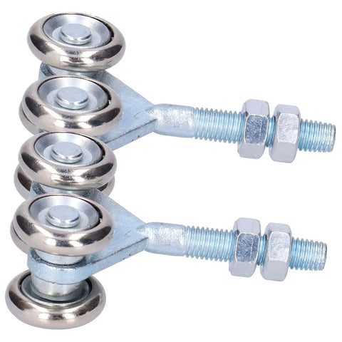 2 Pcs Door Roller Set With Double Wheel Pulley For Glass Barn Doors And Sliding Track Doors, 35mm Diameter, iron and steel