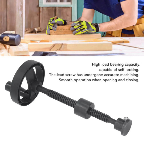 Self Locking Vise Screw For Workbench T16X220MM With 100MM Handwheel, 140MM Stroke shown in workbench setting