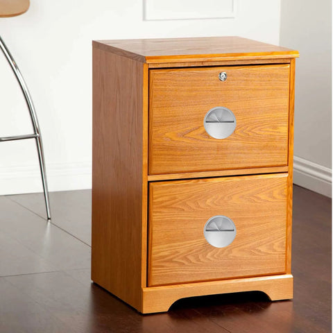 Round Hidden Door Pulls Set, Stainless Steel Recessed Flush Cabinet Pulls for Sliding Barn Doors on a wood cabinet