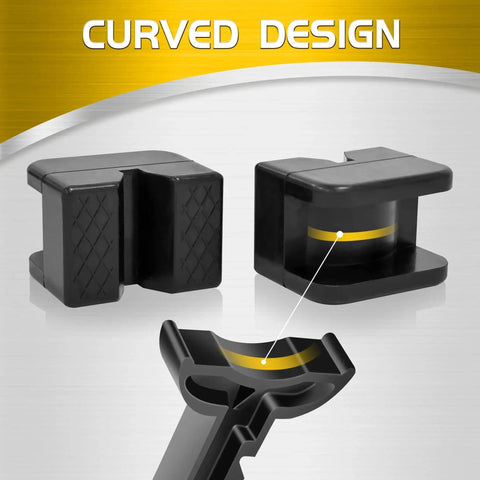 Universal Rubber Jack Pad Adapters For Rail Pinch Welds Anti Slip 2 Pack featuring curved design and anti-slip surface