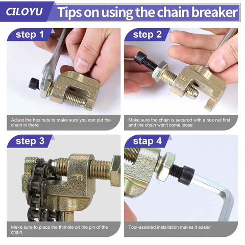 35 Chain Go Kart Roller Chain With Chain Breaker Replacement for Go Carts installation steps using chain breaker tool