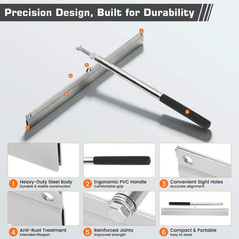 Heavy Duty 15.25 Inch Sheet Metal Folding Hemming Tool Handheld Bender For Standing Seam Roofing Panels And HVAC Duct Work With Handy Sight Holes
