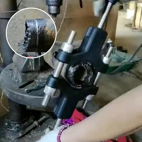 Half Shaft Sleeve Thread Repair Tool Kit in use, restoring external bolt threads with quick adjustment 30-110mm range, automotive repair