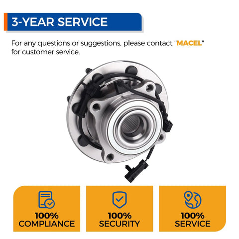 Front Wheel Bearing Hub Assembly 4WD for Chevy Silverado Suburban Avalanche 1500 2500 3500 HD and GMC Sierra 1500 2500