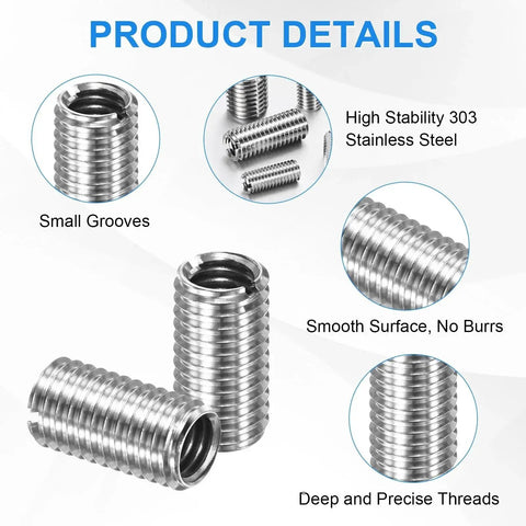 M METERXITY 10-Pack thread adapters sleeve reducing nut, stainless steel, M10x1.5 male to M8x1.25 female, 20mm length