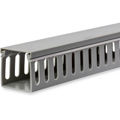 2x2in Open Slot Cable Raceway Duct With Cover for Server Racks, PVC Cable Management Organizer, Cord Hider, 5.6ft Long