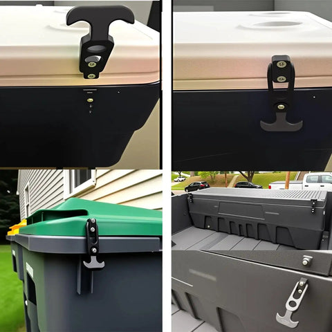 Flexible Rubber T Handle Draw Latch Replacement For Cooler 160mm installed on cooler and toolbox