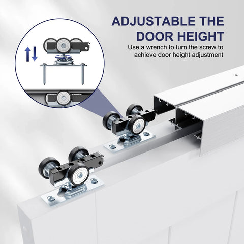 Go To 6 Ft Bypass Closet Door Track Kit With Top Mounted Hardware For Two Door System In Heavy Duty Aluminum close-up view