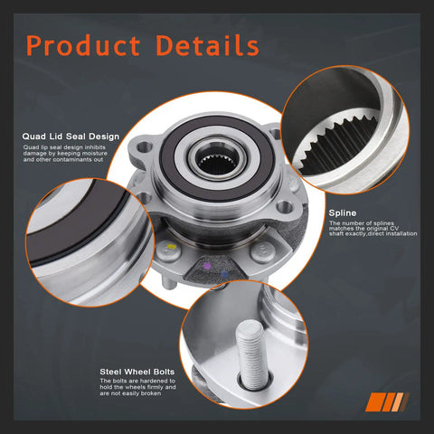 Front Wheel Hub And Bearing Assembly With Abs Sensor Direct Fit For Toyota RAV4 2006-2011 2.4L 2.5L product details close-up