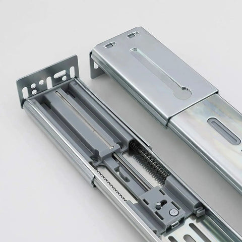 Close-up of zinc-plated 10 Pairs Rear Mounting Brackets For Drawer Slides And Cabinet Tracks 1.77 Inch showing detailed components