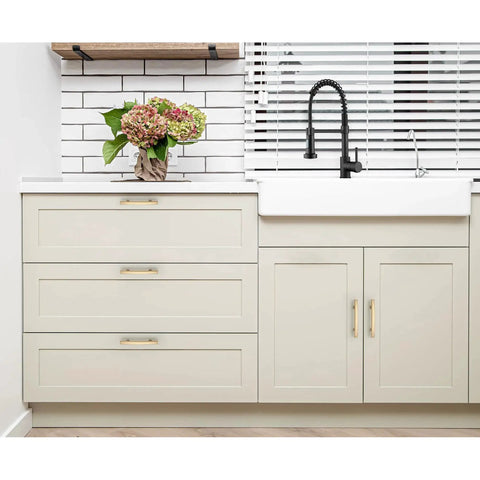 Kitchen cabinets with 5 Pack Champagne Bronze Curved Cabinet Handles For Kitchen Cabinets And Drawer Fronts Slim 5-3/16 Inch Length With 3 Inch Center