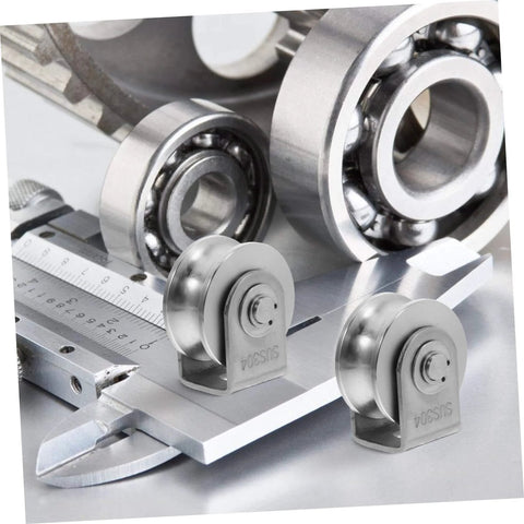 Stainless Steel Bearing Pulleys For Sliding Doors Set Of Two Heavy Duty Wire Rope Wheels Industrial Track Rollers For Cabinets And Gym Equipment Rugged Load Bearing Smooth Glide A Real Workhorse on caliper
