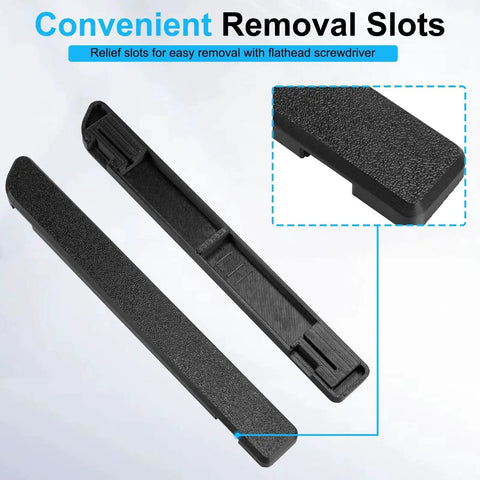 Dash Panel Trim Bezel Inserts 2pc For Ford F150 F250 F350 Bronco 1992 To 1997 shown with removal slots