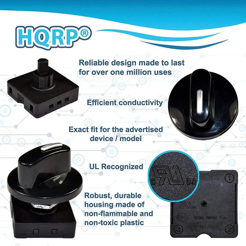 Four Position Three Speed Rotary Switch With Knob For Fans And Portable Heaters Off L1 L2 L3 Supports 10A At 120V Or 5A At 250V