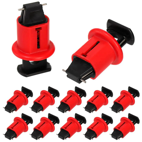 12 Pack Pin Out Standard Circuit Breaker Lockout Devices For Electrical Safety Industrial Grade Miniature Lockout Switches Built With Durable Nylon Construction OSHA Compliant Built To Handle Rough Jobs And Fast Field Lockups