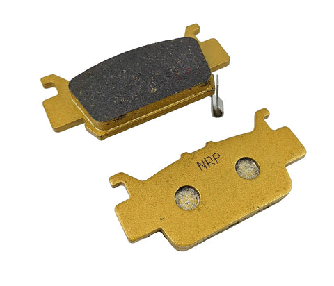 NRP ceramic brake pads, front and rear for Honda Pioneer 1000; gold backing plates, full vehicle set (2 pcs).