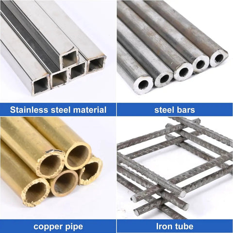 Image showing stainless steel tubing, steel bars, copper pipes, and iron tubes in separate sections.