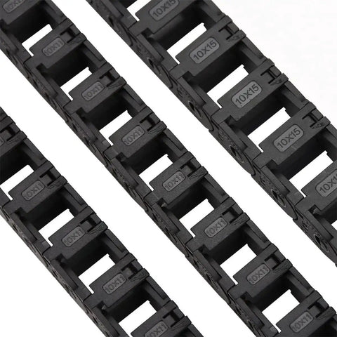 Vorn 2.4 350 3D Printer Cable Chain Set Open Tank Drag Chains, 2x 10x11mm Style and 1x 10x15mm Style, Black PA66 Nylon