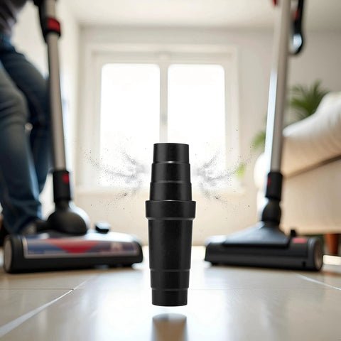 Universal Vacuum Hose Adapter Reducer For Any Cleaner, Easy Install ABS Plastic Conversion Coupler, in a living room setting