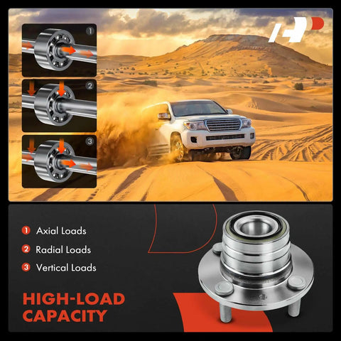 Rear Wheel Bearing And Hub Assembly 4-Lug Fit Ford Escort 1991-2003 Mazda Protege 1990-2003 MX-3 1992-1996 323 1989-1995 emphasizing high-load capacity