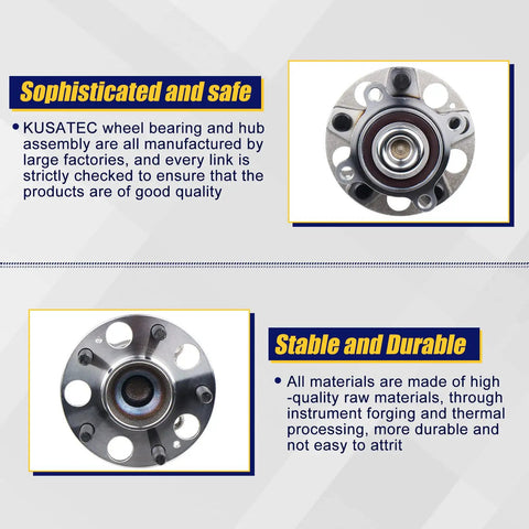 Rear Wheel Bearing Hub Assembly 512353 For Honda Accord 2008 To 2012 And Acura TSX 2009 To 2014, 5 Lug With ABS, close-up view