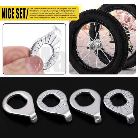 60Pcs Bicycle Axle Nut And Washer Kit With M8 M10 Hex Flange Nuts And Washers, showcasing flange washers and installed on bike wheels.