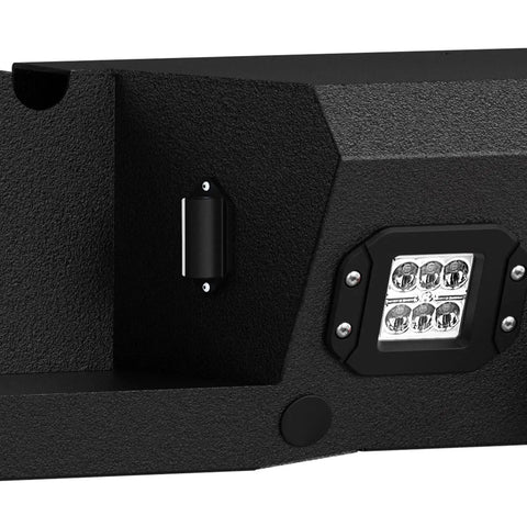 Close-up of Ram 2500 3500 front bumper with LED lights, part of Front And Rear Bumpers With Winch Plate And LED Lights D Rings set