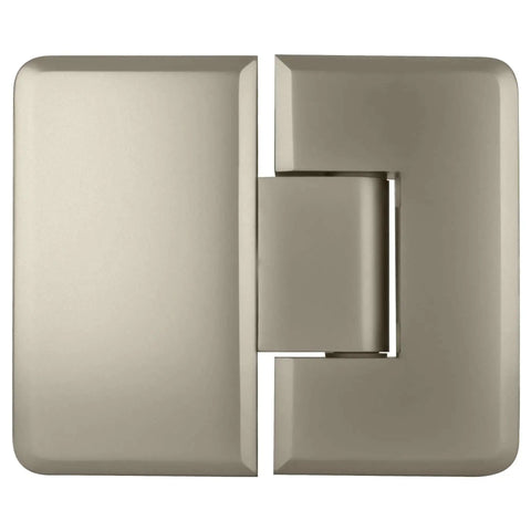 Cologne 180 Series Glass To Glass Hinge Satin Nickel Finish 180 Degree Swing Heavy Duty