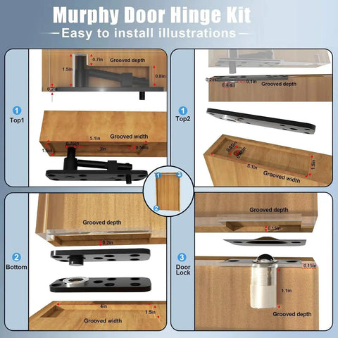 360 Degree Quiet Pin Hinge Set High Load Capacity Concealed Door Hardware installation guide