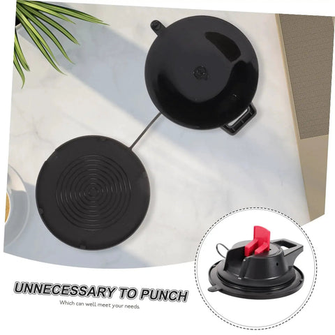 Top view of Heavy Duty Camping Cup Anchor With Suction Cup Hanger for tents, car, and RV, showing ABS material and sucker design.