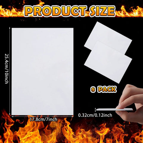 Qilery white high-temp gasket paper, 8 sheets, 25.4×17.8 cm, 0.32 cm thick for wood stove insulation
