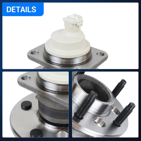 Close-up of Two Pack Rear Wheel Hub And Bearing Assembly For Front Wheel Drive Impala Regal Grand Prix LaCrosse Century Monte Carlo Aztek Venture Montana Intrigue Allure 5 Lug With ABS For Your Ride, showing 5-lug and ABS components.