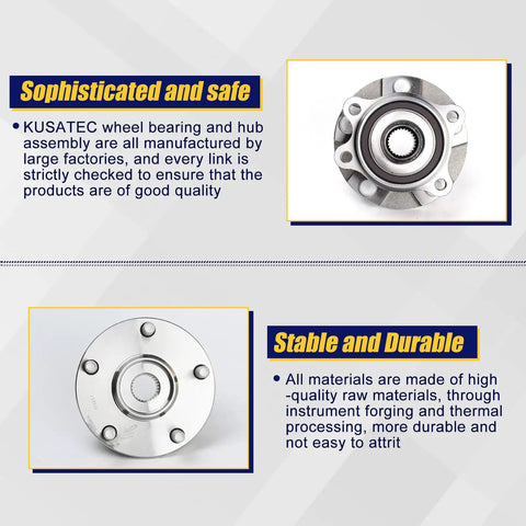 Two Piece Front Wheel Bearing And Hub Assembly with ABS And 5 Lug Bolts for 2010-2012 Lexus HS250h, 2011-2016 Scion tC