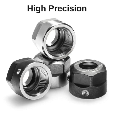ER11-A Collet Clamping Nut Set With Dynamic Balance Holes For CNC Milling Lathe Holders Four Pack Alloy And Hardened Steel