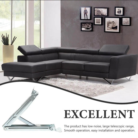 Adjustable Lift Up Sofa Bed Hinge With Multi Position Support Bracket FUOYLOO Heavy Duty Drop Leaf Table Hardware shown with sofa