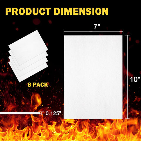High-temperature ceramic fiber gasket sheet, 7 x 10 x 1/8 in, 8-pack for stoves and furnaces, Amazon