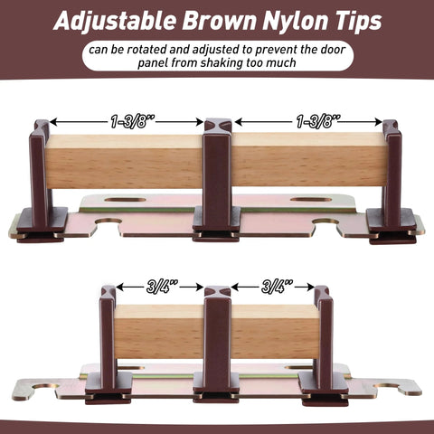 Sliding Closet Door Floor Guide 4 Pack for Universal Track System, Adjustable Width Mount Fits 3/4 to 1-3/8 Inch Thick Doors