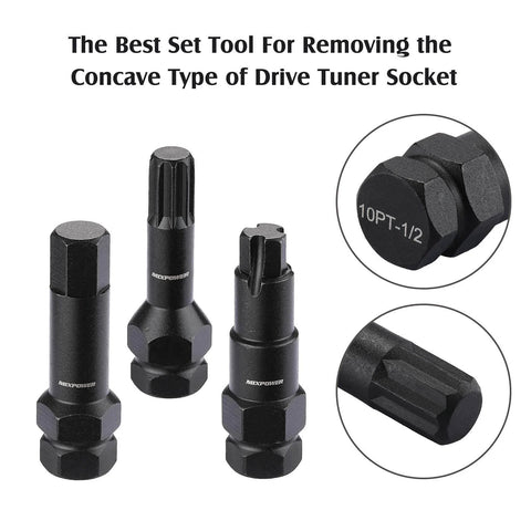 16 Piece Locking Lug Nut Master Key Set With Spline Star And Hex Keys displayed with focus on tool detail