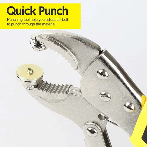 Close-up of Heavy Duty Snap Fastener Pliers Set with Quick Punch feature for metal snaps on heavy fabrics