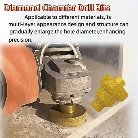 Diamond Step Drill Bit Set 20mm 35mm 50mm M10 Thread Hole Opener For Tile Concrete Marble Chamfer And Polish With Angle Grinder