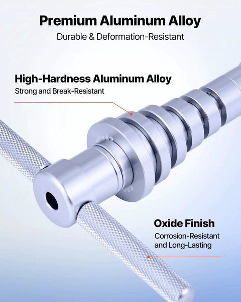 Close-up of the aluminum handle from the Bicycle Bearing Press Kit For Wheel And Hub Installation with oxide finish details.