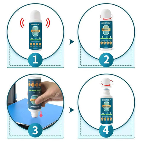 Application process of Strong Bed Adhesive Glue For 3D Printing That Boosts Bed Adhesion And Reduces Warping For PLA PETG TPU