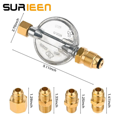 Low Pressure Propane Regulator Kit With POL Plug Adapter For Barbecue Grills, Camp Stoves, Patio Heaters, multiple fittings